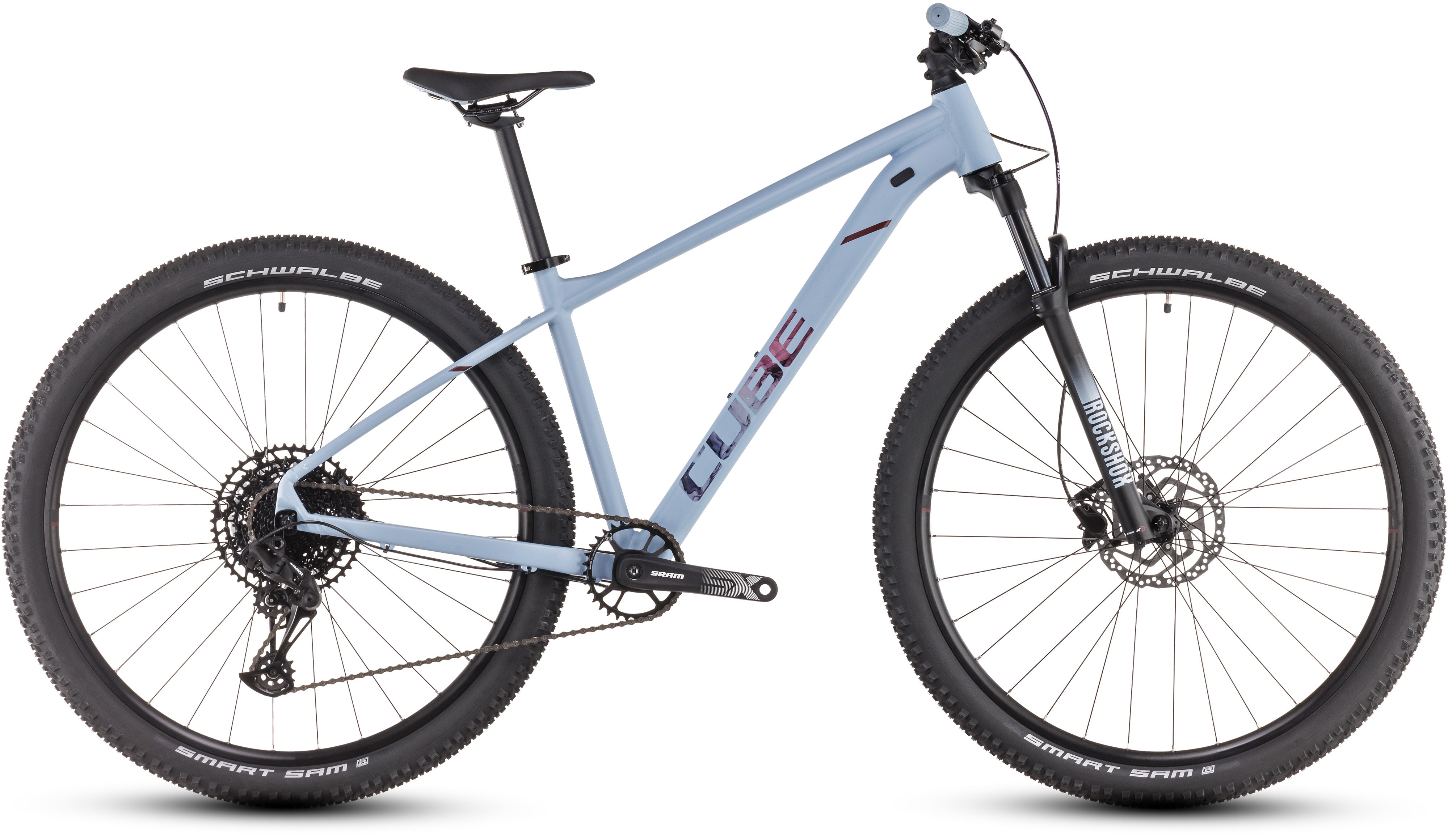cube rock shox mountainbike Cube Attention SLX pigeonblue´n´rubyred – CUBE Store Kempten